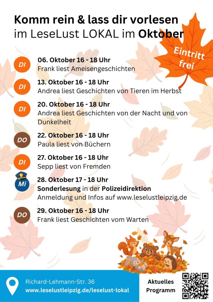 Programm im LeseLust LOKAL im Oktober 2026